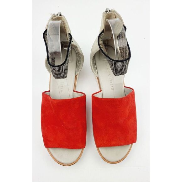 Lori‎ Goldstein Suede Red/White Sandals - Size 7.5 - Picture 2 of 8